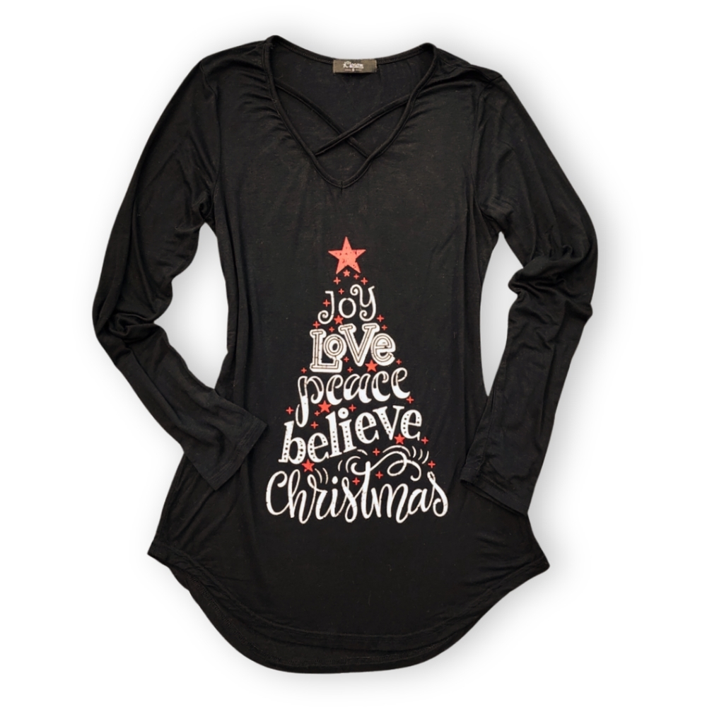 Black Christmas Top, Women's Small - Picture 1 of 11
